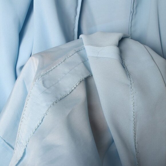 VTG  Handmade Light Blue Maxi Gown Dress Pleated Layered Bodice Billow Sleeve - Picture 13 of 16